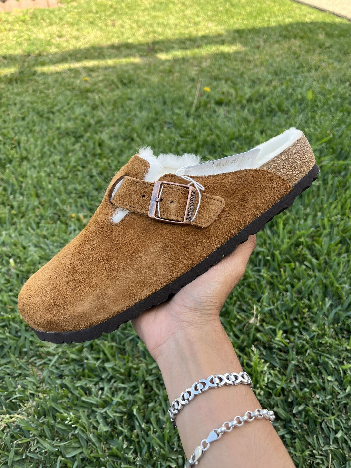 Birkenstock Boston Shearling “Suede Mink” Size 9 Men & 12 Men