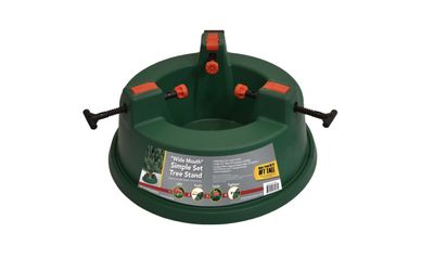Green Wide Mouth Simple Set Live Christmas Tree Stand - Holds Trees up to oft