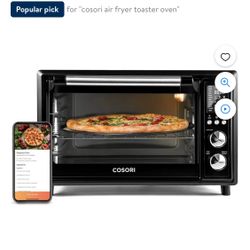 Cosori Toaster Oven Air Fryer CS130-AO, Smart 32QT Large Stainless Steel Countertop Convection Oven for Pizza, Rotisserie, 12-in-1, Silver