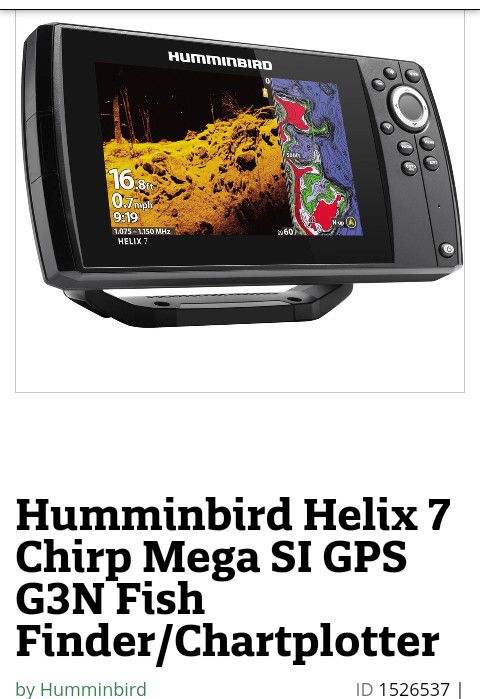 Hummingbird Helix 7 Chirp Mega SI GPS G3N Fish Finder/Chartplotter