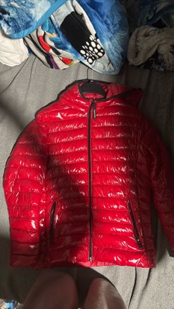 Calvin Klein red shiny puffer jacket size medium