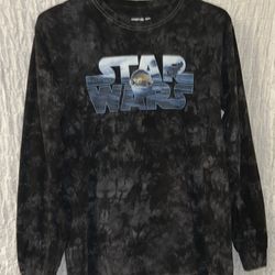 Star Wars:  Child’s Gray & Black Graphic T-shirt, 100% Cotton, Size: Medium