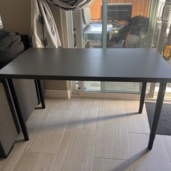 GRAY Ikea Desk with adjustable legs
