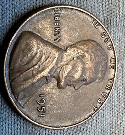 1951 Lincoln Wheat Cent DDR Unum 