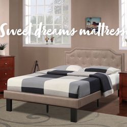 Twin Size Bed Frame With Euro Pillow Top Mattress 