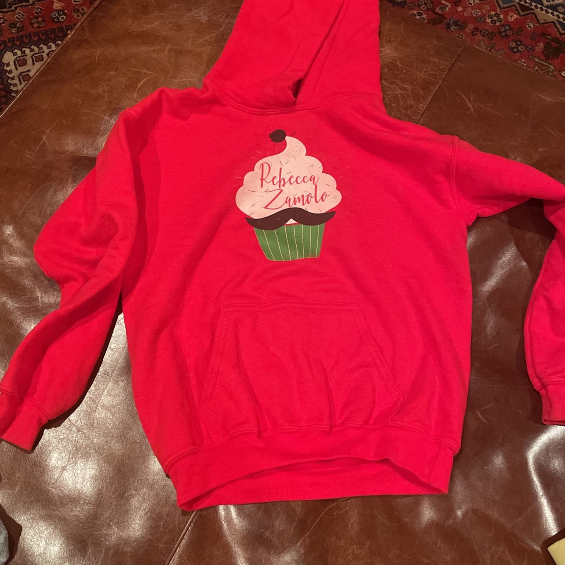 Rebecca Zamolo San Fam Red Hoodie Cupcake Sweatshirt Child M