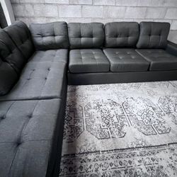 🔥New Comfortable Sleek Grey Sectional – ONLY $795! $0 Down • No Interest • Same Day Delivery 🚛✨