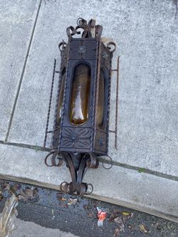 Antique/Vintage Mid Century Spanish Swag/Gothic Lamp
