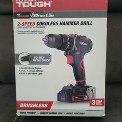 Hyper Tough 2 Speed Cordless Hammer Drill 