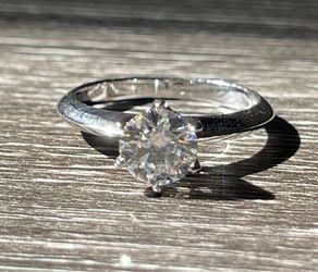 1CT Moissanite Ring - D Color VVS1 - 925 Sterling Silver - GRA Certified - Size 6 & 6.5