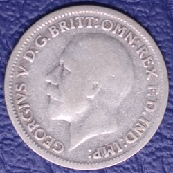 1936 Great Britain King George V Six Pence Silver Coin