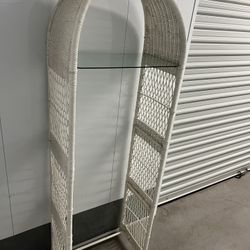 Wicker And Glass Bookshelves