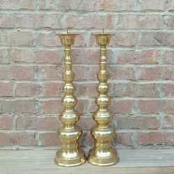 Vintage Homco Brass Pillar/Candlestick Holders 