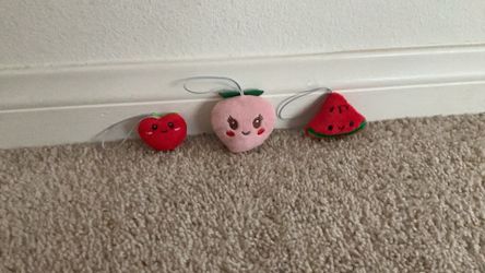 Tiny Fruit Plush Keychains