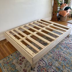 Handmade Wooden Queen Size Bed Frame
