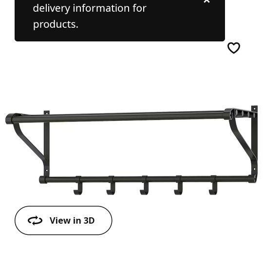 Ikea PORTIS Coat Hook And Shelf