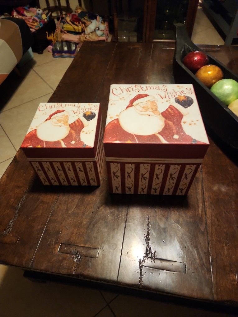 2 Santa Claus Gift Boxes