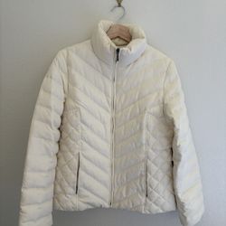 NINE WEST Women's Cream Quilted Jacket