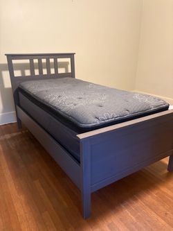 Twin Bed Frame (dark gray) included with box frame