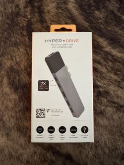Hyper Drive Net 6-In-2 USB-C Hub For MacBook Pro Model GN28N Gray New