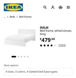 King Size IKEA Malm Bed Frame In White