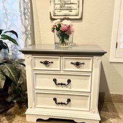 White And Grey Nightstand Or Small Dresser