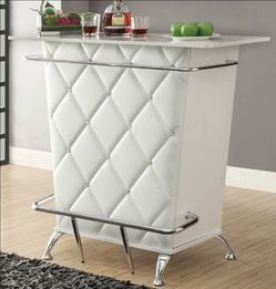 Brand New White & Chrome Modern Style Bar Table