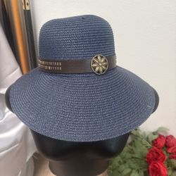 Blue Straw Fedora Sun Hat – Stylish Summer Hat-New