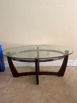Oval Glass Top Coffee Table