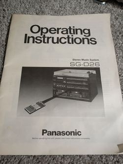 Vintage Panasonic operating instructions manual