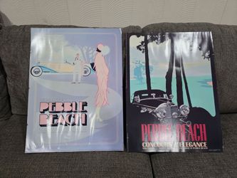 Pebble beach concours art print posters