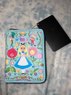 Loungefly Disney Alice in Wonderland Folk Portrait Zip Wallet