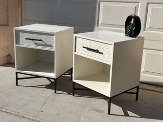 West Elm White Nightstands (2)