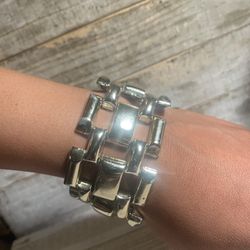 Vintage Chunky Bracelet Gold Costume Bangle Jewelry