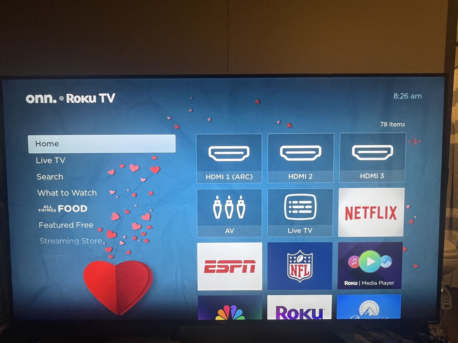 TV- 70” Onn 4k UHD Roku Smart Tv