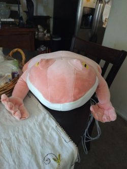Pink frog plushie