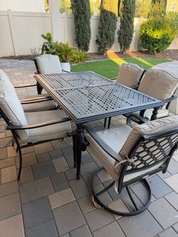Outdoor table with chairs