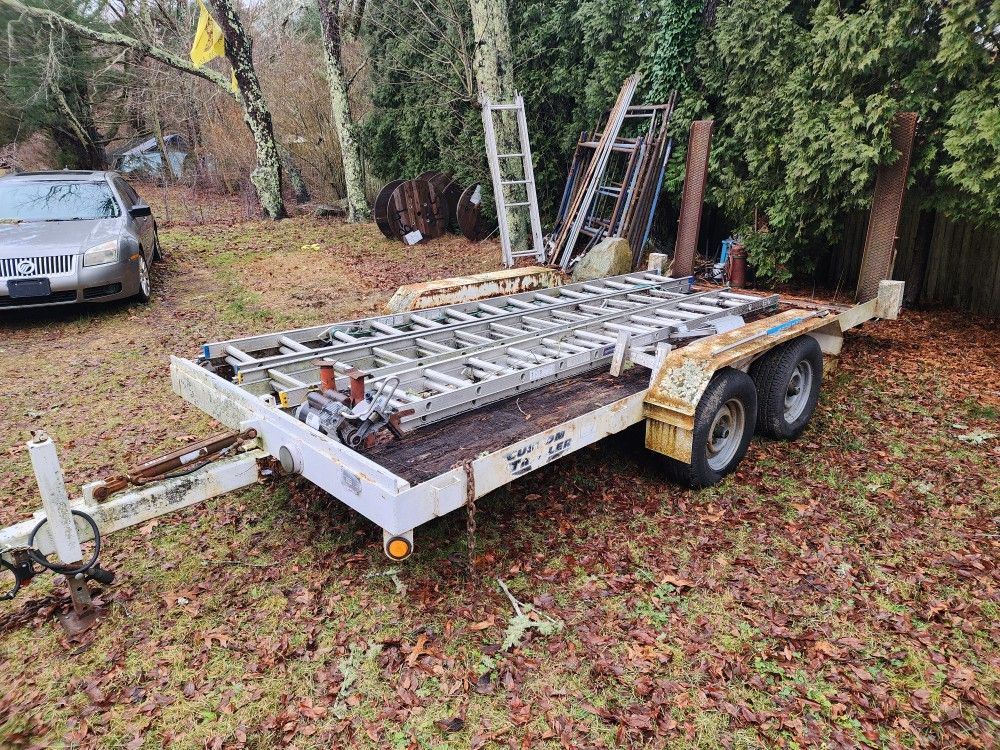 9 Ton Tilting Trailer by Custom Trailers Dual Axle With Loading Ramps 16' x 6.5' Heavy Duty