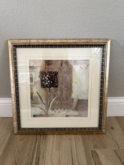 Lisa Audit "Shades of Gray I" Framed Abstract Floral Wall Art 19”x19”