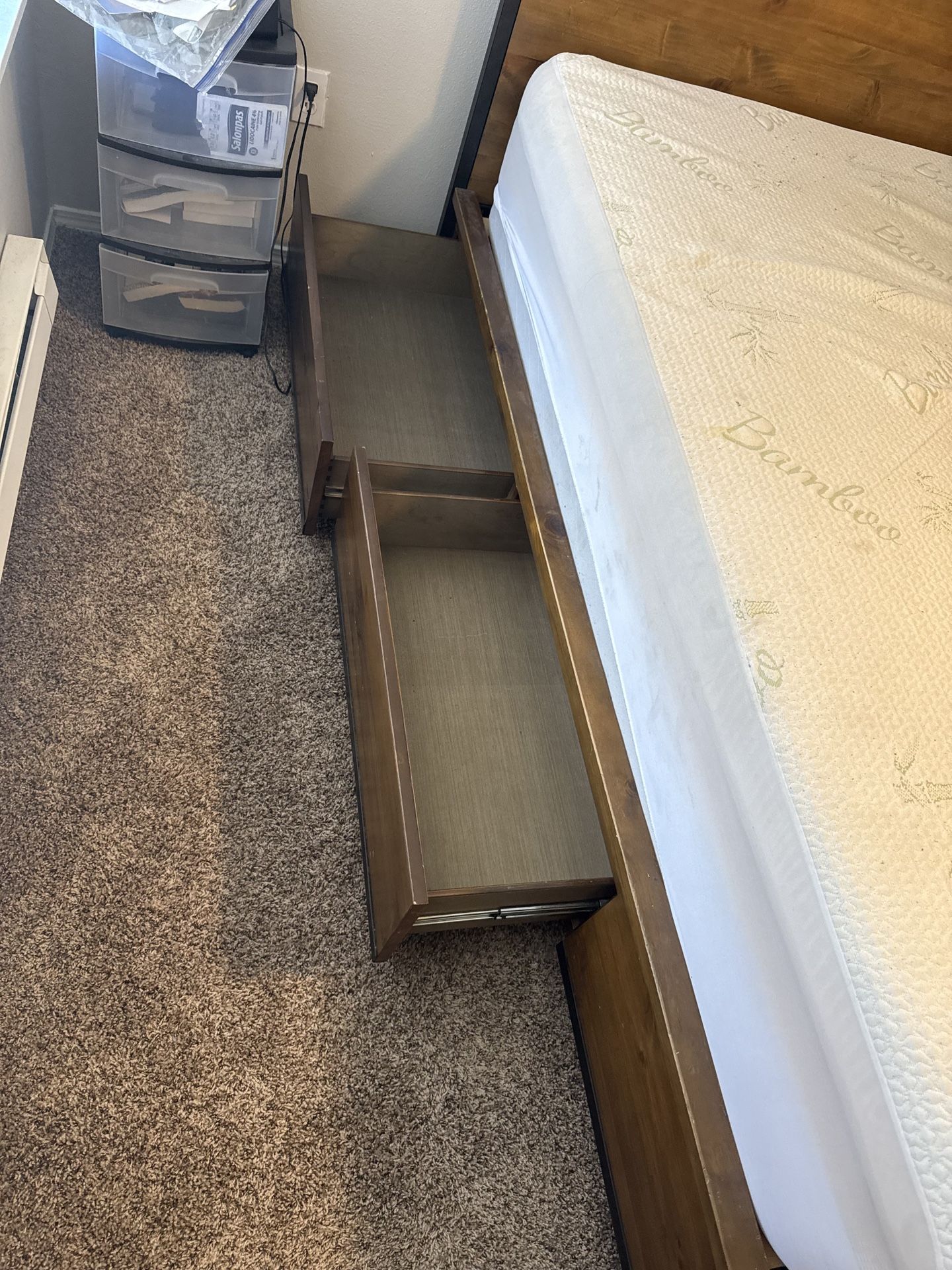 Queen Size Bed Frame and Mattress