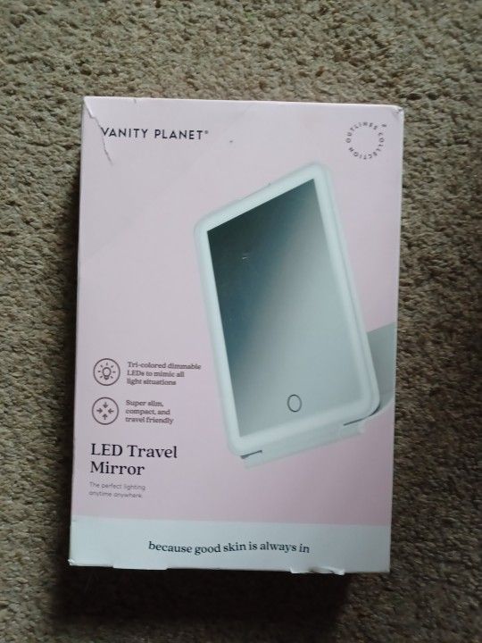 Vanity Planet LED Travel Hand-Free Makeup Mini Mirror Touch Sensor Dimmable Lite