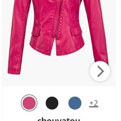 Chouyatou Pink Leather Jacket 