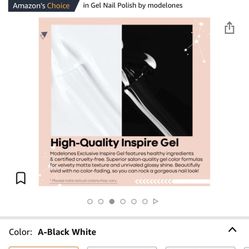 Modelones Gel Nail Polish, 2 Pcs 15 ml White Black Gel Polish Soak Off LED Fingernail Polish [Long Lasting] [Vegan] Nail Lacquer Nail Art Manicure Kit