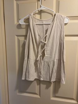 Cream peplum tank