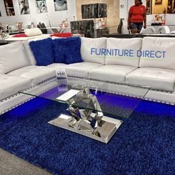 Pre-Black Friday Special White Modern Sofa Sectional Couch Now 70% Off