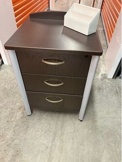 Inval America 3-Drawer File And Storage Cabinet  in black and has a lockable drawer(no key for it)