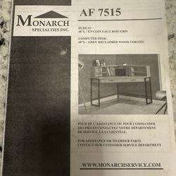 GRAY WOOD CORNER DESK EXCELLENT CONDITION