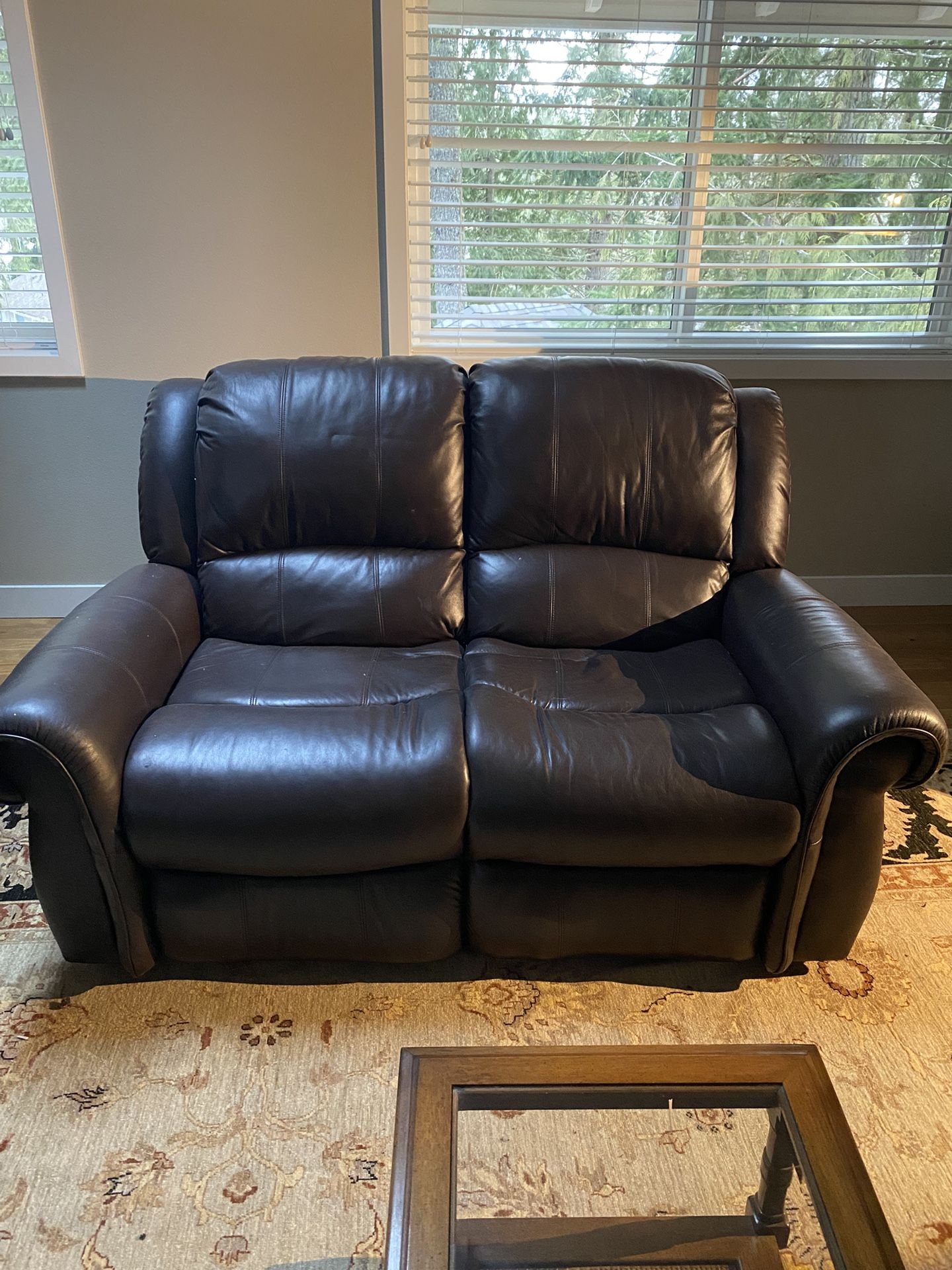 Leather Recliner Couches and loveseat In Good Condition. One Couch, One Love Couch, Both Are Recliners.