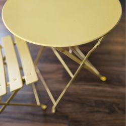 Outdoor Bistro Table And Chair Set (Yellow)