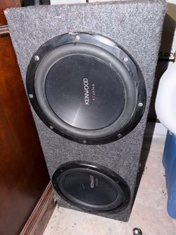 2 Kenwood Excelon 12” Subwoofers + Custom Box – WORKS GREAT 🔥